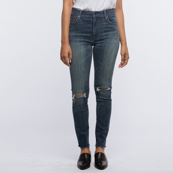 Able Denim - .ABLE The High Rise Distressed Raw Hem Jeans Size 29